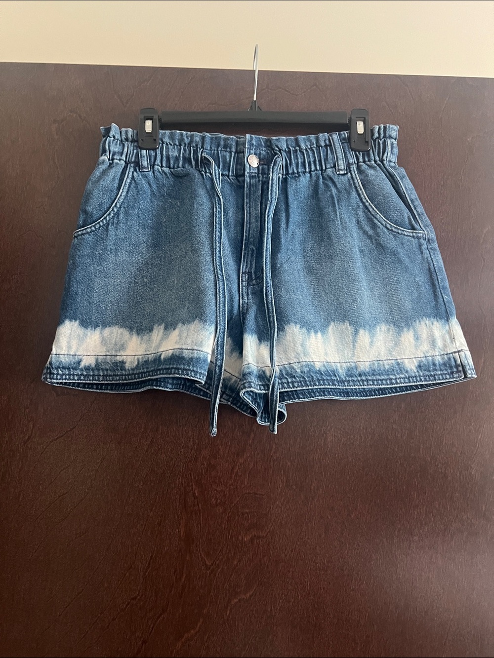 NWT Madewell Womens Size Small Shibori Denim Tie Waist Denim Shorts